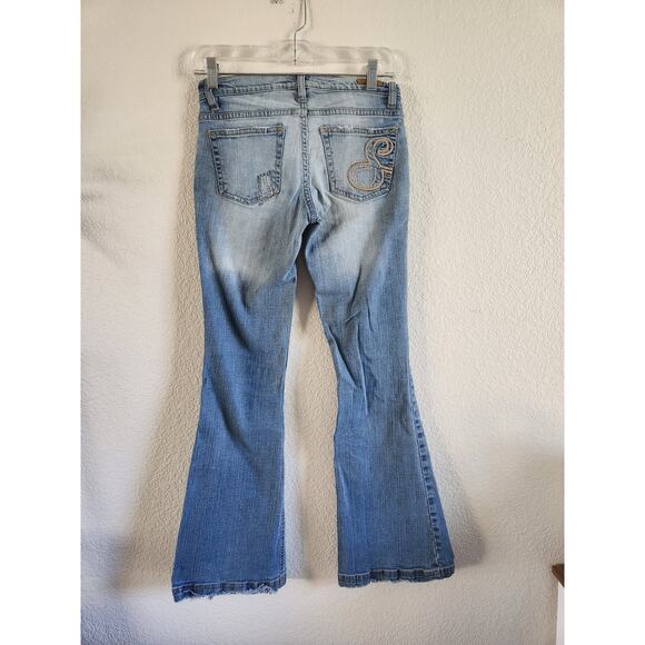 Y2k SouthPole Women's Flare Out Light Wash Denim Jeans-5 - Picture 2 of 9